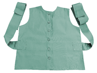 Back button safety harness