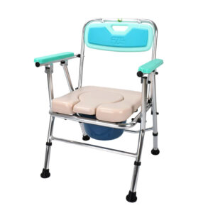 Stainless steel commode chair suitable for nursing homes and home bedroom/bathroom bathing - Image 1