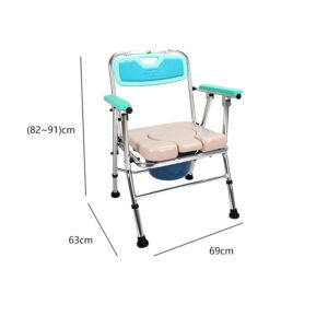 Stainless steel commode chair suitable for nursing homes and home bedroom/bathroom bathing - Image 6
