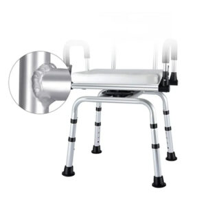 Non-slip, sturdy bath chair with adjustable height and armrests - Image 5