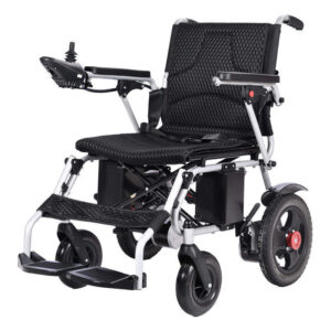 Fully ventilated mesh electric wheelchair lightweight folding design dual battery range - Image 1