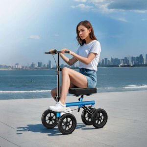 Community mobility scooter, four-wheel walker with storage bag, lightweight & foldable - Image 4