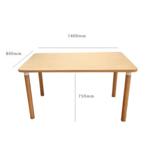 Senior friendly rounded corner long table, nordic style solid wood dining table - Image 3