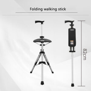 High strength steel tube cane chair | one touch folding walking stick stool - Image 5