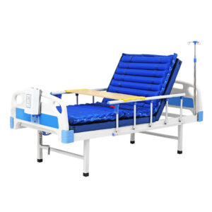 Hospital-grade simple manual nursing bed with safety rails, meal tray and IV pole, home-use rehabilitation bed for elderly or paralysed patients - Image 3