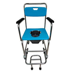 Stainless steel shower chair with PU waterproof cushion, suitable for nursing homes and home bathrooms - Image 3