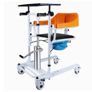 Hydraulic lift chair, assistive toilet chair for patient mobility, featuring 180-degree split seat - Image 1
