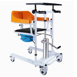 Hydraulic lift chair, assistive toilet chair for patient mobility, featuring 180-degree split seat - Image 3