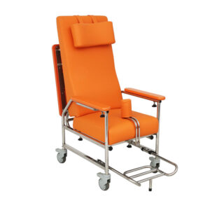 Stainless steel high-back chair with silent casters + storage rack senior rehabilitation care chair - Image 5