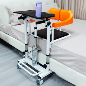 Hydraulic lift chair, assistive toilet chair for patient mobility, featuring 180-degree split seat - Image 2