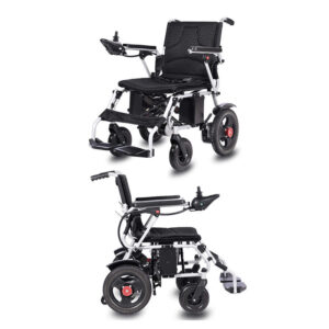 Fully ventilated mesh electric wheelchair lightweight folding design dual battery range - Image 4
