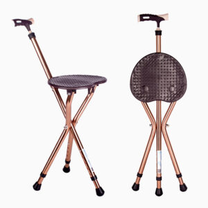 Tripod cane stool with seat dual purpose walking aid/temporary rest cane - Image 3