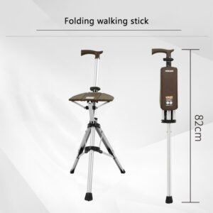 High strength steel tube cane chair | one touch folding walking stick stool - Image 7