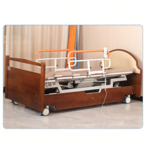 Electric height-adjustable rotating bed Wooden full-curve turning nursing bed - Image 4