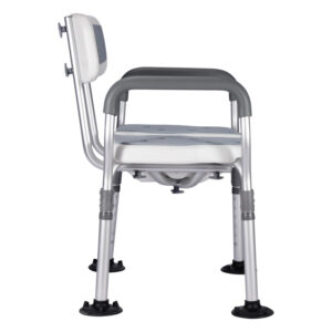 為行動不便者設計的浴室坐椅，採用鋁合金框架與軟墊坐面：圖片 5