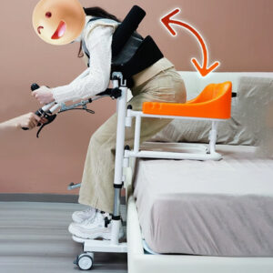 Hydraulic lift chair, assistive toilet chair for patient mobility, featuring 180-degree split seat - Image 4