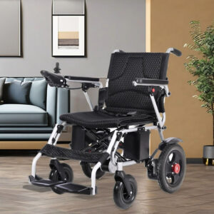 Fully ventilated mesh electric wheelchair lightweight folding design dual battery range - Image 6