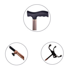 Four-legged base walking stick, anti-slip & wear-resistant, adjustable length - Image 6