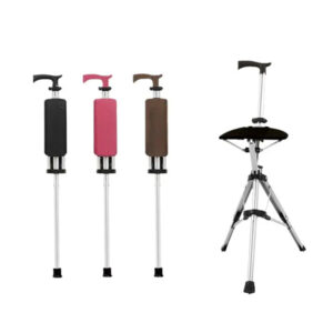 High strength steel tube cane chair | one touch folding walking stick stool - Image 2