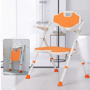 Folding bath chair for nursing homes, home use with drain hole and non-slip seat - Image 3