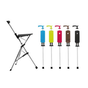 High strength steel tube cane chair | one touch folding walking stick stool - Image 6