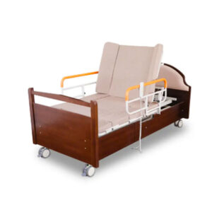 Electric height-adjustable rotating bed Wooden full-curve turning nursing bed - Image 6