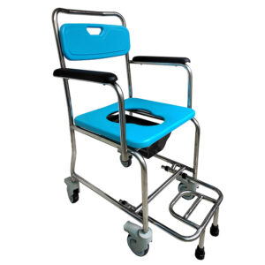 Stainless steel shower chair with PU waterproof cushion, suitable for nursing homes and home bathrooms - Image 2