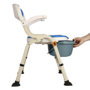 Bathroom and toilet dual-use chair, foldable toilet stool, home assistive chair for elderly toilet and bathing - Image 3
