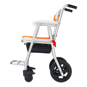 Aluminum alloy toilet wheelchair, non-slip seat surface, removable potty bowl for mobile toilet chair - Image 6