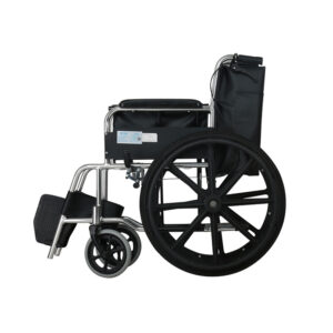 Lightweight Manual Wheelchair with Black Oxford Fabric Seat and Safety Belt - Image 5