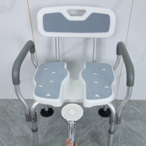 為行動不便者設計的浴室坐椅，採用鋁合金框架與軟墊坐面：圖片 3