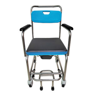 Stainless steel shower chair with PU waterproof cushion, suitable for nursing homes and home bathrooms - Image 4