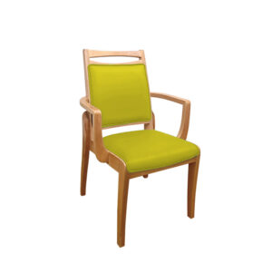 Japanese-style nursing chair, stackable solid wood chair with comfortable padded backrest - Image 10