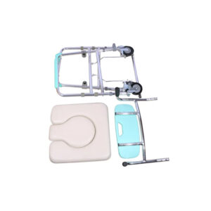 Indoor rollable toilet chair, bedridden patient bedside toilet stool - Image 6