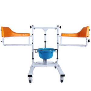 Hydraulic lift chair, assistive toilet chair for patient mobility, featuring 180-degree split seat - Image 6