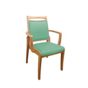 Japanese-style nursing chair, stackable solid wood chair with comfortable padded backrest - Image 11