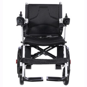 Fully ventilated mesh electric wheelchair lightweight folding design dual battery range - Image 5