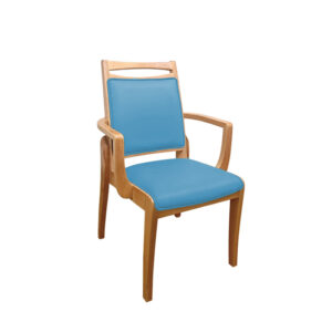Japanese-style nursing chair, stackable solid wood chair with comfortable padded backrest - Image 12