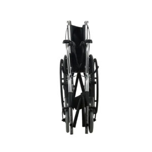 Lightweight Manual Wheelchair with Black Oxford Fabric Seat and Safety Belt - Image 4