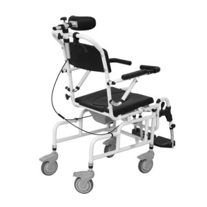 Reclining bath chair with adjustable backrest height + armrest-adjustable care wheelchair - Image 2