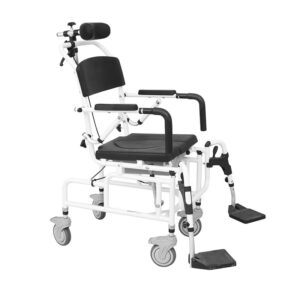 Reclining bath chair with adjustable backrest height + armrest-adjustable care wheelchair - Image 5