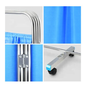 醫院門診隱私不鏽鋼屏風，可移動隔間簾，檢查室分隔板：圖片 4