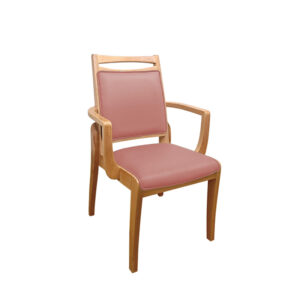 Japanese-style nursing chair, stackable solid wood chair with comfortable padded backrest - Image 9