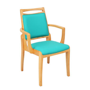 Japanese-style nursing chair, stackable solid wood chair with comfortable padded backrest - Image 6