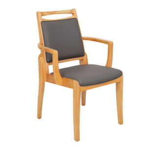 Japanese-style nursing chair, stackable solid wood chair with comfortable padded backrest - Image 3