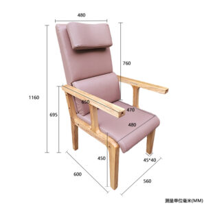 High-Back Chair / Solid Wood Executive Chair / Hospital-Grade Leather / Padded Seat / Fire-Resistant & Waterproof - Image 4