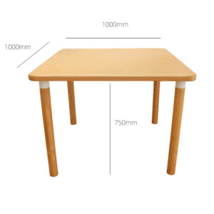 適老化圓角方桌，實木餐桌椅組，安養機構社區餐廳四位座方形桌：圖片 5