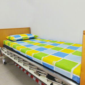 Checkered bed sheets, cotton, single bed for nursing homes and student dormitories - Image 2