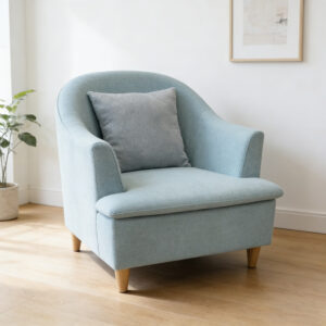 Simple casual armchair with sturdy wooden legs, comfortable for long periods of sitting - Image 2