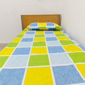 Checkered bed sheets, cotton, single bed for nursing homes and student dormitories - Image 3